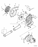 BlowerPipesFanCover Diagram and Parts List for PB-2455 P32720001001-P32720999999 Echo Leaf Blower / Vacuum