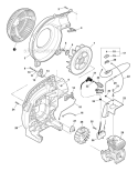 Fan Cover, Ignition, Throttle Control Diagram and Parts List for PB-250 P33211001001-P33211999999 Echo Leaf Blower / Vacuum