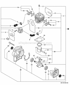 Engine_Short_Block_--_Sb1105 Diagram and Parts List for PB-500H P31513001001 - P31513999999 Echo Leaf Blower / Vacuum