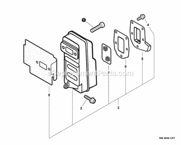 Exhaust Diagram and Parts List for PB-500H P33011001001 - P33011999999 Echo Leaf Blower / Vacuum