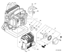 Engine And Cylinder Cover Diagram and Parts List for PB-500T P02011001001-P02011999999 Echo Leaf Blower / Vacuum
