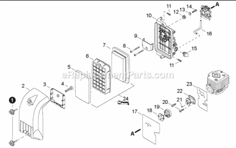 Intake Diagram and Parts List for PB-760LNH P37812001001 - P37812999999 Echo Leaf Blower / Vacuum