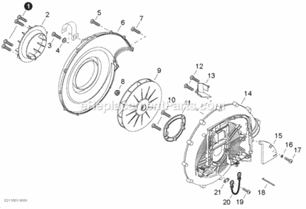 Fan_Cover Diagram and Parts List for PB-760LNH P37812001001 - P37812999999 Echo Leaf Blower / Vacuum