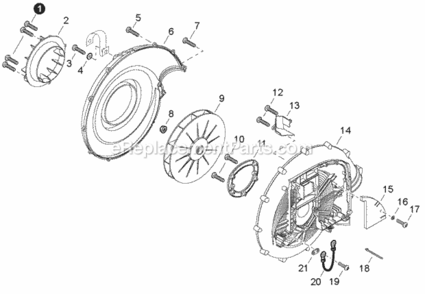 Fan_Cover Diagram and Parts List for PB-760LNH P39511001001 - P39511999999 Echo Leaf Blower / Vacuum