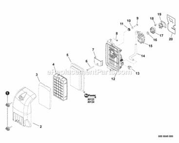 Intake Diagram and Parts List for PB-770H P30613001001 - P30613999999 Echo Leaf Blower / Vacuum