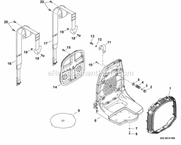 Back_Pack_Frame_Debris_Guard_Harness Diagram and Parts List for PB-770H P30613001001 - P30613999999 Echo Leaf Blower / Vacuum