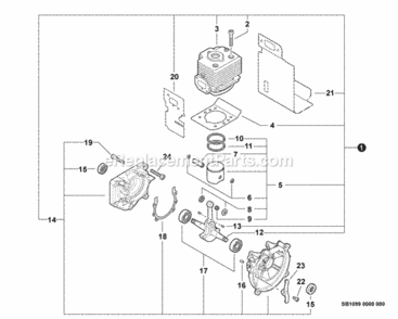 Engine_Short_Block_--_Sb1099 Diagram and Parts List for PB-770H P30613001001 - P30613999999 Echo Leaf Blower / Vacuum