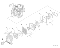 Intake Diagram and Parts List for PE-266S T43611001001-T43611999999 Echo Edger