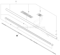 Main Pipe Assembly, Driveshaft Diagram and Parts List for PE-266S T43611001001-T43611999999 Echo Edger