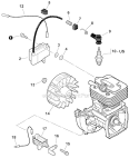 Flywheel, Ignition Diagram and Parts List for PE-266S T43611001001-T43611999999 Echo Edger