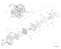Intake Diagram and Parts List for PE-266S T43712001001-T43712999999 Echo Edger