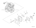 Exhaust Diagram and Parts List for PE-266S T43712001001-T43712999999 Echo Edger