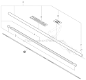 Main Pipe Assembly, Driveshaft Diagram and Parts List for PE-266S T43813001001-T43813999999 Echo Edger