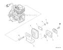Exhaust Diagram and Parts List for PE-266S T43813001001-T43813999999 Echo Edger