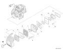 Intake Diagram and Parts List for PE-266 T41813001001-T41813999999 Echo Edger