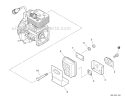 Exhaust Diagram and Parts List for PE-266 T41813001001-T41813999999 Echo Edger