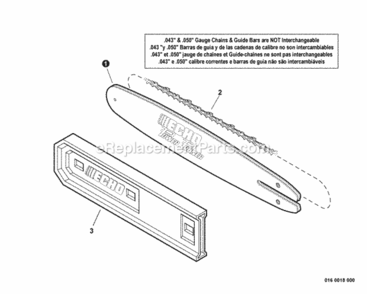 Guide_Bar_Saw_Chain_Guide_Bar_Cover Diagram and Parts List for PPF-280 E09612001001 - E09612999999 Echo Pole Saw