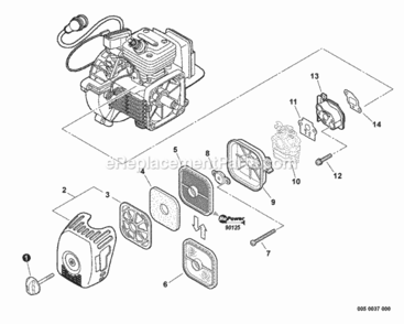 Intake Diagram and Parts List for PPF-280 E09612001001 - E09612999999 Echo Pole Saw