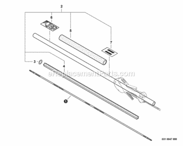 Main_Pipe_Assembly_Driveshaft Diagram and Parts List for PPF-280 E09612001001 - E09612999999 Echo Pole Saw