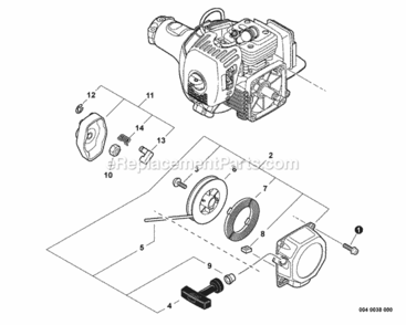 Starter Diagram and Parts List for PPF-280 E09612001001 - E09612999999 Echo Pole Saw