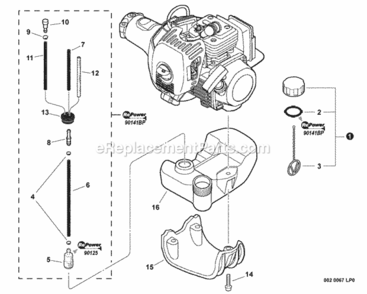 Fuel_System Diagram and Parts List for PPF-280 E09612001001 - E09612999999 Echo Pole Saw
