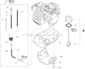 Fuel System Diagram and Parts List for PPT-266H E04411001001-E04411999999 Echo Pole Saw