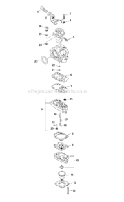 Carburetor_--_Wyj-192 Diagram and Parts List for PAS-2601  Echo Trimmer