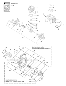 Crankcase_Engine_Engine_Cover_Fan_Case Diagram and Parts List for PAS-2601  Echo Trimmer