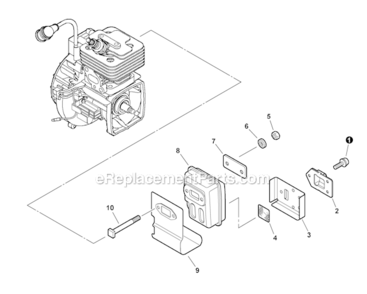 Exhaust Diagram and Parts List for PAS-265 S67911001001-S67911999999 Echo Trimmer