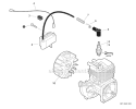 Ignition Diagram and Parts List for SHC-210 10001001-10999999 Echo Hedge Trimmer