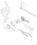Handle Ignition Switch Throttle Cable Diagram and Parts List for SHC-210 S68911001001-S68911999999 Echo Hedge Trimmer