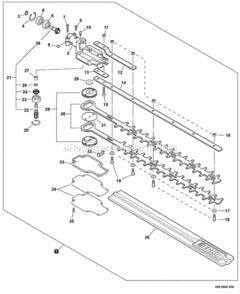 Gear_Case_Blades Diagram and Parts List for SHC-225 S85411001001 - S85411999999 Echo Hedge Trimmer