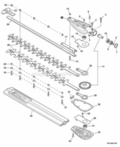 Gear_Case_Blades Diagram and Parts List for SHC-225 S85411001001 - S85411999999 Echo Hedge Trimmer