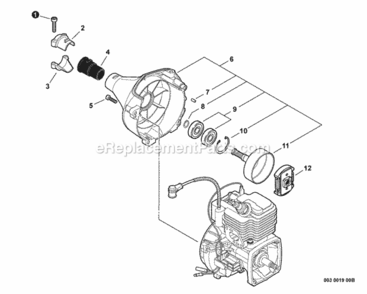 Clutch_Fan_Case Diagram and Parts List for SHC-225 S85411001001 - S85411999999 Echo Hedge Trimmer