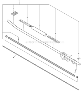 Main_Pipe_Asy_Flexible_Driveshaft Diagram and Parts List for SHC-260 05001001-05999999 Echo Hedge Trimmer