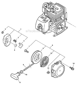 Starter_-_Standard Diagram and Parts List for SHC-260 05001001-05999999 Echo Hedge Trimmer