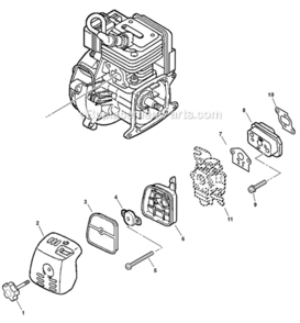 Intake Diagram and Parts List for SHC-260 05001001-05999999 Echo Hedge Trimmer
