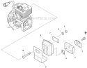 Exhaust Diagram and Parts List for SHC-266 T44012001001-T44012999999 Echo Hedge Trimmer
