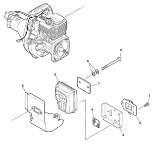 Exhaust Diagram and Parts List for SHC-212  Echo Hedge Trimmer