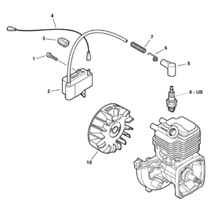 Ignition Diagram and Parts List for SHC-212  Echo Hedge Trimmer