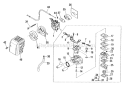Carburetor Diagram and Parts List for SHR-200E After SN 001001 Echo Sprayer