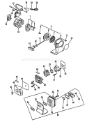 Clutch, Exhaust, Ignition, Intake,Starter Diagram and Parts List for SRM-2100 Type 1 -001001 - 159490 Echo Trimmer