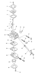 Page B Diagram and Parts List for SRM-2110 Type 1E Echo Trimmer