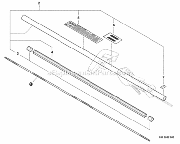 Main_Pipe_Assembly_Driveshaft Diagram and Parts List for SRM-225 S89413001001 - S89413999999 Echo Trimmer