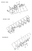 Page E Diagram and Parts List for SRM-2410 001001 - 161628 Echo Trimmer