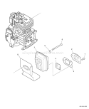 Page E Diagram and Parts List for SRM-260SB 05001001 - 05001504 Echo Trimmer