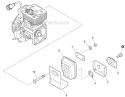 Exhaust Diagram and Parts List for SRM-266S T42211001001-T42211999999 Echo Trimmer