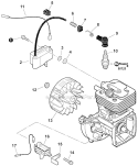 Flywheel, Ignition Diagram and Parts List for SRM-266S T42211001001-T42211999999 Echo Trimmer