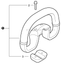 Front Handle Diagram and Parts List for SRM-266S T42312001001-T42312999999 Echo Trimmer