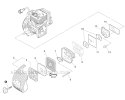 Intake Diagram and Parts List for SRM-266S T43313001001-T43313999999 Echo Trimmer